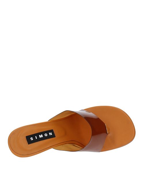 Mules infradito con zeppa in pvc e ecopelle SIMON MILLER | F207MARRONE